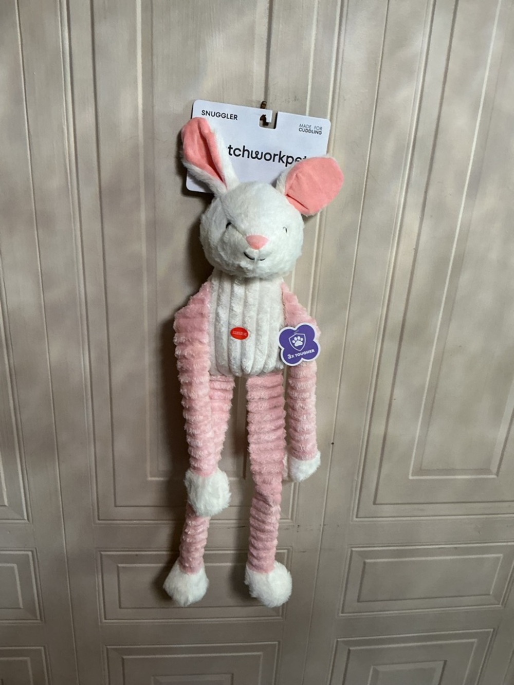 Brand New Patchwork Long Leg  Bunny 🐰 Dog Clinker & Squeaky  Toy 26 ”